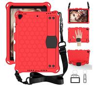 YGoal Funda para iPad 9.7 - con Bandolera Cubierta Protectora a Prueba de choques Suaves para niños Silicona Case Cover para iPad 9.7/iPad Air 9.7, Rojo