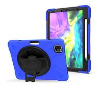 YGoal Funda para iPad Air 10.9 2020 - Multifuncional Carcasa con 360 Rotación Kickstand, Correa de Bandolera y Mano Híbrido Shockproof Cover para iPad Air 4 10.9 2020, Azul