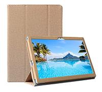 YGoal Funda para Meberry M6 - Premium PU Cuero Stand Business con Multi-ángulo Folio Carcasa para Meberry 10 Pulgada M6, Oro