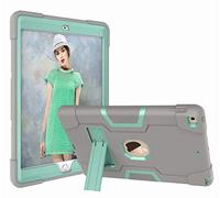 YGoal Funda para Nuevo iPad 10.2 - Híbrida Tres Capas Shockproof Antideslizante con Kickstand Cover Carcasa para iPad 8th Gen 2020 / 7th Gen 2019 10.2 Pulgada, Gris&Verde