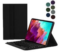 YGoal Teclado Funda para Nokia T20, [Teclado Español Ñ] 7 Colors Backlit PU Cuero Funda con Desmontable Wireless Teclado para Nokia T20 10.4, Negro