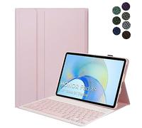 YGoal Teclado Funda para Realme Pad 2, [QWERTY Inglés Layout] 7 Colors Backlit PU Cuero Funda con Desmontable Wireless Teclado para Realme Pad 2 11.5, Rosa