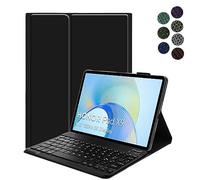 YGoal Teclado Funda para Realme Pad 2, [QWERTY Inglés Layout] 7 Colors Backlit PU Cuero Funda con Desmontable Wireless Teclado para Realme Pad 2 11.5, Negro