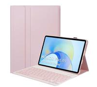 YGoal Teclado Funda para Redmi Pad SE, [QWERTY Inglés Layout] Slim PU Cuero Funda con Desmontable Wireless Teclado para Redmi Pad SE 11, Rosa