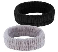 YGQQOY Diadema de spa, diadema de maquillaje para lavar la cara, bandas para el cabello para hombre, color negro y gris