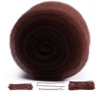 YGQQOY Esponja de pelo para recogido, relleno de cabello, donas de pelo para recogidos, herramienta de volumen, acolchado marrón oscuro