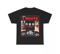 YGT56UYHft 3 Idiots Aamir Khan Bollywood T-Shirt by Ricky P Black XL