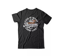 YGT56UYHft 40th Birthday Mens T-Shirt This Is What 40 Looks Like Funny Birthday Gift Dad Black XL