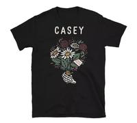 YGT56UYHft Casey (U.K. Hardcore Band) Sorry Darling Flower Bouquet T-Shirt Black S