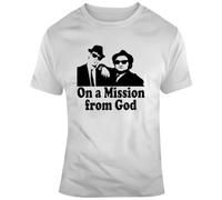 YGT56UYHft The Blues Brothers Funny Movie Mission from God Parody Fan T Shirt White S