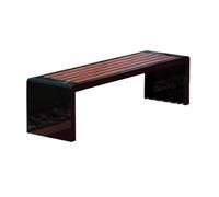 Ygt9mS6vz Banco del Parque Banco de Parque al Aire Libre sin Respaldo con Estructura Acero y Superficie Asiento Madera plástica(XL)