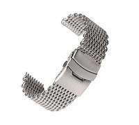 YGUKOJ 18/20 / 22 / 24mm Steel Dive Shark Malla de tiburón Compatible con la Banda de la Correa de la Pulsera del Reloj de Milanese tejiendo la Correa de Doble presión(C)