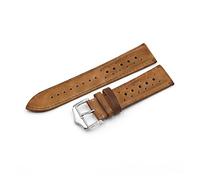 YGUKOJ 18 mm 20 mm 22 mm 24 mm Cuero Genuino Reloj de Correa de la Correa Black Blue Brown Multi Colors Men's Watch Band(Orange Yellow,24mm)