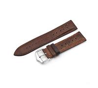 YGUKOJ 18 mm 20 mm 22 mm 24 mm Cuero Genuino Reloj de Correa de la Correa Black Blue Brown Multi Colors Men's Watch Band(Light Brown,24mm)