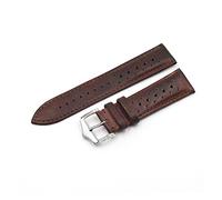 YGUKOJ 18 mm 20 mm 22 mm 24 mm Cuero Genuino Reloj de Correa de la Correa Black Blue Brown Multi Colors Men's Watch Band(Dark Brown,24mm)