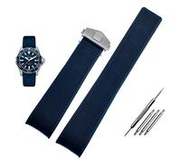 YGUKOJ Banda de Reloj de Goma Compatible con Tag way201a / way211a 300 | 500 Correa de muñeca 21mm 22mm ARC End Black Blue Watch Band con Hebilla Plegable(Blue Silver Clasp,22mm)