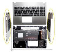 YGUWZ Funda Superior Plateada con reposamanos Compatible con portátil N56 N56V N56VM N56VZ N56SL(with Backlight)