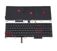 YGUWZ Teclado retroiluminado Ruso de EE. UU. Compatible con 17 R4 P31E 0WN4Y PK131QB1A00 V155725AS1 NSK-EE0BC(Russian Backlit)
