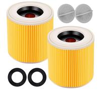 YGVQN 2X Filtro de Cartucho para Kärcher WD2 WD3 WD3P A2004 MV2 MV3, Filtros para Aspiradoras Lavables y Reutilizables Extension Kit sustituye a 6.414-552.0, 6.414-772.0 Aspiradora Seca y Húmeda