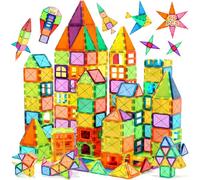 YGVQN 60 Piezas Bloques Magnéticos de Construcción, Juguetes Educativos Stem Montessori para Niños 3 4 5 6 Años, Juego Sensorial Creativo para Niñas y Niños, Aprendizaje Preescolar y Guardería