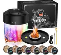 YGVQN Ahumador Eléctrico de Whisky, Kit Ahumador de Cócteles con Pantalla LED y USB-C Recargable - Set con 6 Maderas Naturales, Sin Butano, Regalo Ideal para Padre, Marido y Amantes de los Cócteles