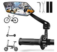 YGVQN Espejo para Bicicleta, Espejo Retrovisor para Moto Antivibración Ajustable 360° para Manillar De 20-24 Mm, Lateral Ciclista Fácil Instalación, Retrovisor Plegable Bicicleta (2 Unidades)