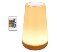 YGVQN - Lámpara de noche LED táctil, 13 colores RGB cambiantes y 3 modos regulables, luz nocturna de bebé recargable USB con mando a distancia, para dormitorio de niños, salón, camping, lámpara