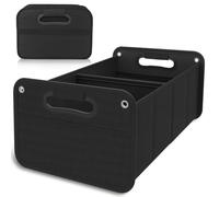 YGVQN Organizador de Maletero Coche XL, Bolsa de Maletero Plegable con Velcro Antideslizante, Reforzada y Estable,Caja Plegable para Coche Espaciosa Gran Capacidad, Organizador Auto, Negra