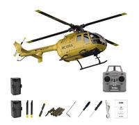 YGWXYYZJ Helicóptero RC BO-105 con Motor sin escobillas de 6 Canales Flujo óptico Vuelo estacionario 2 baterías despegue con un Solo botón Listo para Volar (RTF) para Adultos y Principiantes(Yellow)