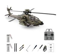 YGWXYYZJ Helicóptero RC C170 AH-64D Escala 1/48 2.4G 6 Canales sin Barra estabilizadora con posicionamiento por Flujo óptico (TOF) Mantenimiento de altitud con 2 baterías Listo para Volar(Green)