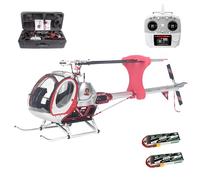 YGWXYYZJ Helicóptero RC con Luces LED Y Cabina Que Se Abre Modelo 300C Pro 2.4G De 3 Palas Sin Barra Estabilizadora con 2 Baterías H1 GPS Control De Vuelo Inteligente(Silver,Left-Hand Throttle)