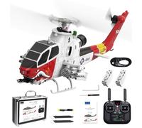 YGWXYYZJ Helicóptero RC eléctrico Airwolf RTF con baterías duales para un Vuelo Estable y transmisor de Radio Mejorado de 2.4 GHz - RC a microescala para Adultos/Principiantes/avanzados(White)