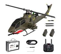 YGWXYYZJ Helicóptero RC eléctrico Airwolf RTF con baterías duales para un Vuelo Estable y transmisor de Radio Mejorado de 2.4 GHz - RC a microescala para Adultos/Principiantes/avanzados(Green)