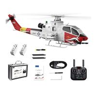 YGWXYYZJ Helicóptero RC para Adultos, Cobra 2.4G 2 Palas flybarless, aleación Modelo de avión RC Realista con baterías duales emplea lidar para Adultos y Principiantes(White)