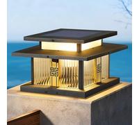 YGZPALH Farola De Acero Inoxidable Para Exteriores, Moderna Lámpara LED Para Remate De Valla O Terraza, Tipo Columna, Para Superficies Planas De Patio, Con Pantalla De Vidrio Y Bombilla E26