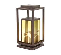 YGZPALH Farola De Exterior De Imitación Mármol (paquete 1), Luz Para Cerca, Blanco Cálido/marrón, IP54, Impermeable, 110-240 V, Con Cableado Para Jardín, Patio, Porche