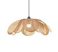 YGZPALH Lámpara Colgante De Bambú Estilo Pétalo De Mimbre Estilo Rústico Del Sudeste Asiático, Lámpara Colgante De Techo Para Comedor, Estilo Rústico Natural, Estilo Retro De Ratán