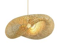 YGZPALH Lámpara Colgante De Mimbre Con Diseño Geométrico, Estilo Tropical Del Sudeste Asiático, 1 Luz, 23,6 Pulgadas, Pantalla De Bambú Costera, Paquete De 1, Colgante Tejido A Mano Para Pasillo