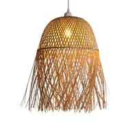 YGZPALH Lámpara Colgante De Techo Estilo Sudeste Asiático Con Pantalla Mimbre Grande, 1 Luz, Lámpara Vertical De Mimbre, Estilo Rural Isleño, Iluminación Primitiva De Bambú Para Comedor