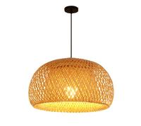 YGZPALH Lámpara De Araña De Mimbre Tejida A Mano Con Forma De Nido De Pájaro De 17,7", Estilo Bohemio Tropical, Para Comedor, Estilo Rústico De Bambú, Para Isla De Cocina Y Techo De Vestíbulo.