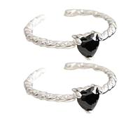 YHAILI Delicate Fashion Geometric Zircon Rings Female Fashion Jewelry Adjustable Opening Jewelry Alloy Texture Great For Women