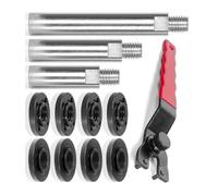 YHAILI Juego de 11 ejes de extensión para amoladora angular, 5/8 pulgadas, 11 roscas, barra de conexión giratoria, llave de pasador ajustable, juego de tuercas de brida