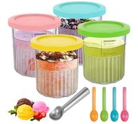 YHANEC NC501 NC500 Serie 680 ML Ninja Eismaschine - Juego de 4 accesorios para máquina de hielo Ninja Ninja, apto para lavavajillas, perfecto para los amantes del helado