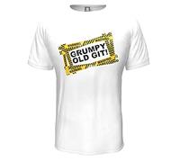 YHBCVSS Custom Warning Grumpy Old Man Unisex White Yellow Black Red Mens Women T Shirt 100% Cotton(Medium)