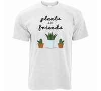 YHBCVSS Cute Gardening T Shirt Plants Are Friends Cactus Vegan Flowers Slogan(X-Large)