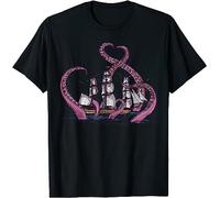YHBCVSS Cute OctopShirt Vintage T-Shirt Sea Monster Kraken Ctthulhu Black(Small)