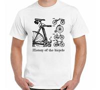 YHBCVSS Cycling T-Shirt History of The Bicycle Mens Bike MTB Mountain Racer BMX Road White(X-Large)