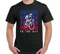 YHBCVSS Cycling T-Shirt Passion is The Key Mens Funny Cyclist Road Racer Bike Bicycle Black(Medium)