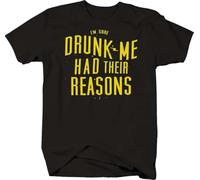 YHBCVSS Drunk Me Had Their Reasons Tshirts Camisetas y topss for Men(XX-Large)