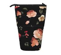 YHBLYKXP 2 estuches retráctiles verticales con estampado de flores, bolsa de almacenamiento, apto para viajes de oficina y transporte diario